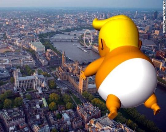 В Лондоне запустят в небо шестиметрового «Трампа-ребенка»