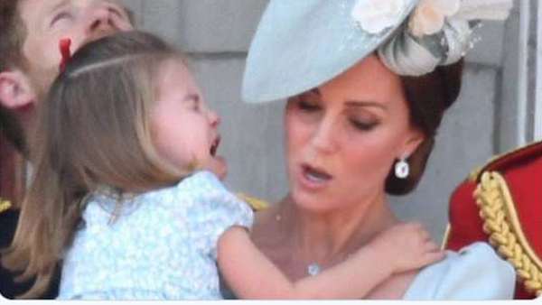 Не растерялась: Кейт Миддлтон молниеносно успокоила упавшую принцессу