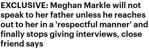 Меган Маркл заговорит со своим отцом, если он выполнит одно условие