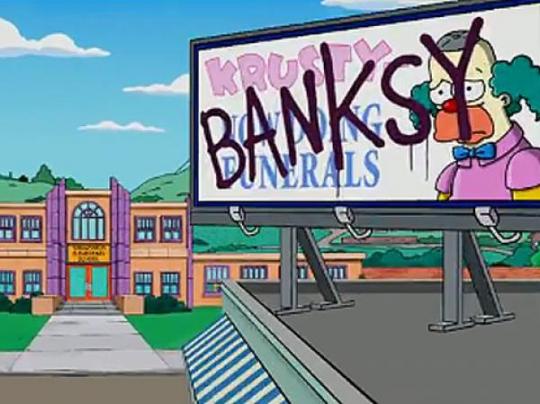 Скандальный уличный художник Бэнкси создал заставку для скандального мультсериала «Симпсоны»