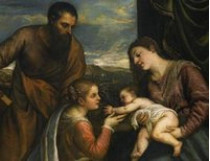 картина Мадонна с младенцем и святыми Лукой и Екатериной Александрийской