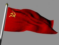 красное знамя с серпом и молотом
