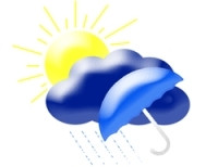 картинка: солнце, туча и зонтик