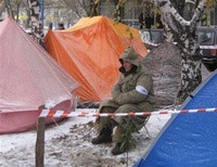 палаточный городок чернобыльцев в Донецке
