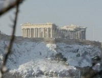 снегопад Афины