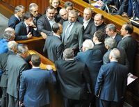 Блокирование трибуны парламента