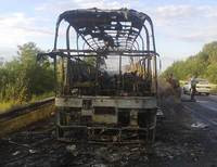 Запорожская область сгорел автобус