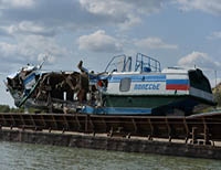 Теплоход «Полесье-8» после столкновения