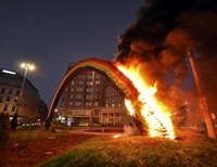 Пожар в Варшаве