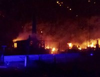 Пожар в деревне Лэрдалсейри