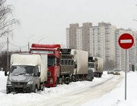 грузовики снегопад 