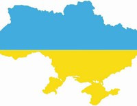 Карта Украины в виде государственного флага