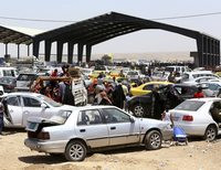 Автомобили с беженцами под Мосулом