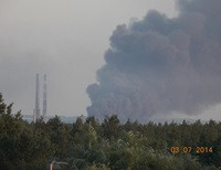 В Николаевке горит Славянская ТЭС (фото, видео)