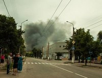 Пожары в Луганске