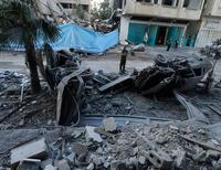 Место взрыва в секторе Газа