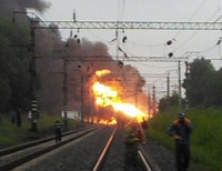 Пожар на железной дороге