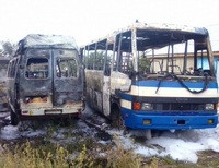 Сгорели автобусы