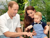 Принц Уильям, Кейт и их сын Джордж