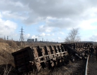 В Макеевке перевернулись вагоны, перевозившие уголь (фото)
