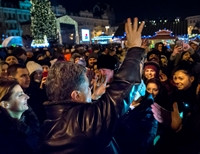 Порошенко вместе с супругой посетил главную елку страны на Софийской площади в Киеве (фото)