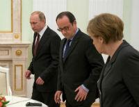 В Кремле завершились переговоры Путина, Меркель и Олланда
