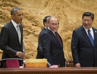 Барак Обама, Владимир Путин и Си Цзиньпин в Пекине