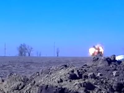 Полк «Азов» уничтожил вражеский танк под Широкино (видео)
