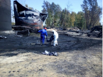 пожар на нефтебазе у Василькова