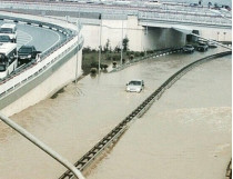 Затопленная дорога в Сочи