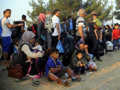 Нелегалы на границе Македонии с Грецией
