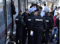 Датская полиция на железнодорожной станции