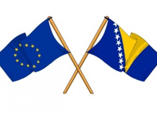Флаги ЕС и Боснии и Герцеговины