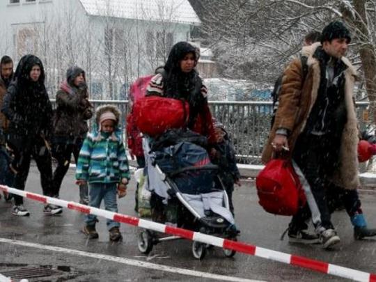 Беженцы на австрийской границе