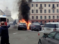 В Санкт-Петербурге сгорела BMW супруги Шнура Матильды (фото, видео)