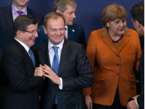 Туск, Давутоглу и Меркель на саммите в Брюсселе