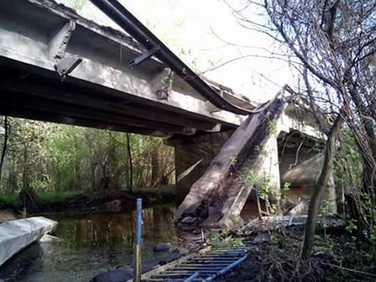 обрушившийся мост село Млыны Лохвицкий район