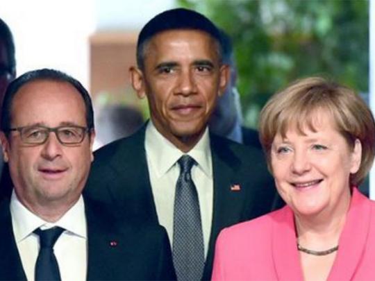 Обама обсудил с Меркель и Олландом ситуацию в Украине 