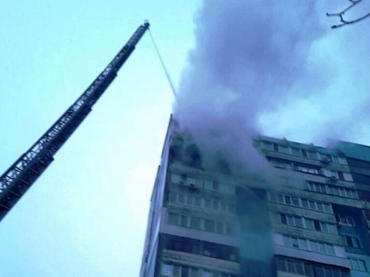 пожар в многоэтажке в Днепре