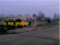 погоня за угнанной маршрутной в Киеве