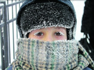 В трех областях Украины занятия в школах приостановлены из-за сильных морозов
