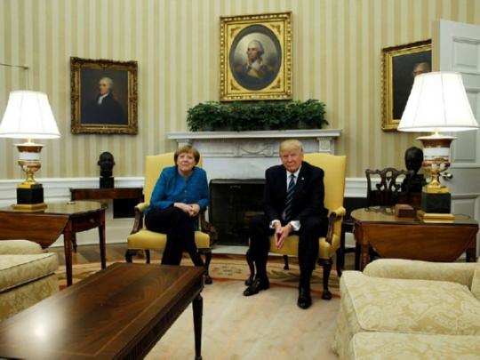 Дональд Трамп и Ангела Меркель в Овальном кабинете