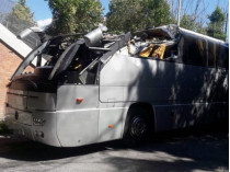 Автобус после аварии в Риме