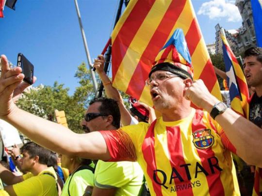 демонстрация в поддержку независимости Каталонии