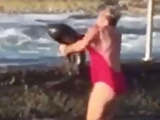 Австралийка голыми руками поймала акулу (видео)