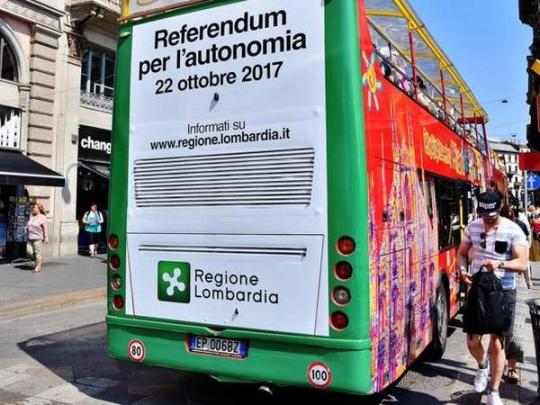 Реклама референдума в Ломбардии