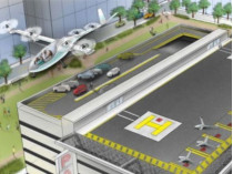 Проект парковки летающих такси на крыше небоскреба