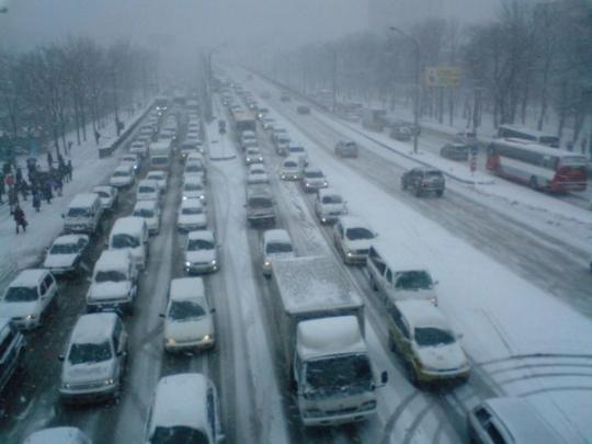 Снегодад в Киеве, пробки