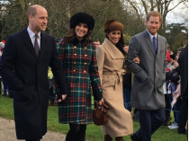 Принц Уильям с супругой и принц Гарри с невестой