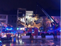 Разрушенный взрывом дом в Антверпене